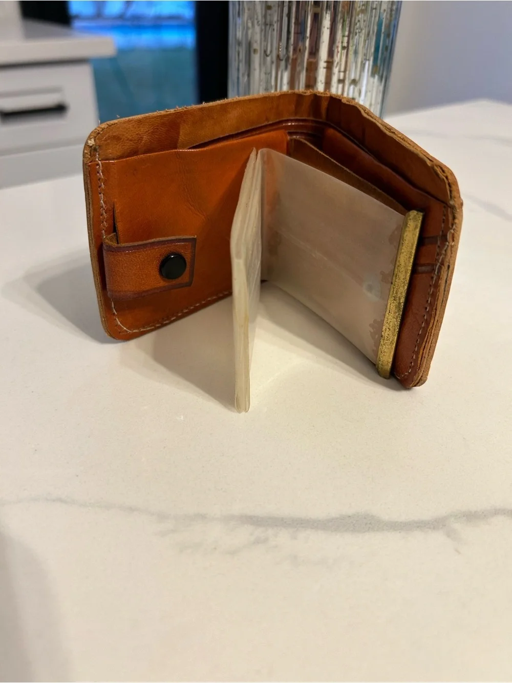 Mexican Small Leather Bifold Wallet with Embroidered Bull Motif - Kids/Adults